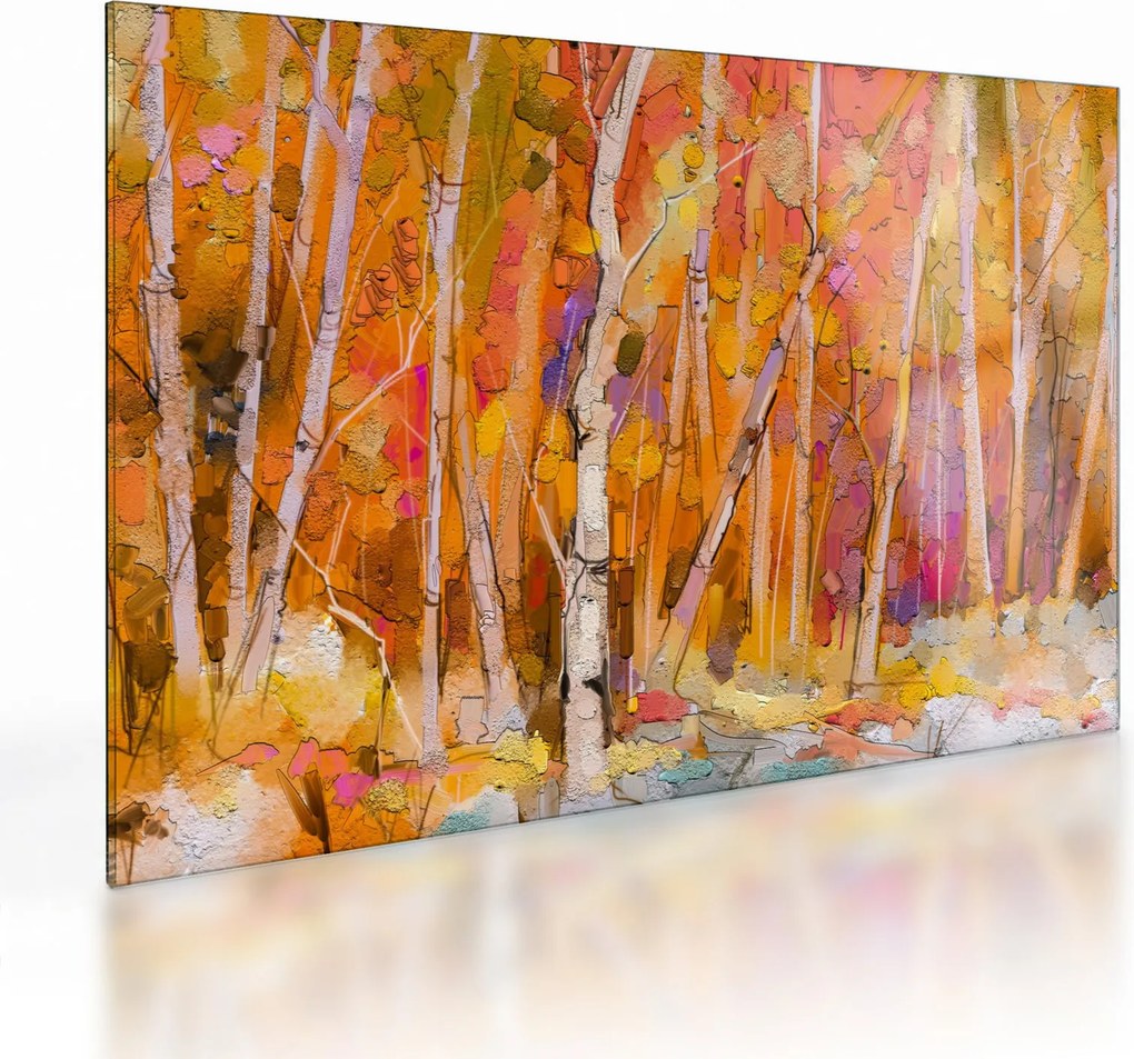 Tablou pe sticlă - Pădurea toamna (70x50 cm)