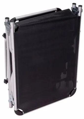 Șezlong – pliabil, cu copertină de umbrire, negru 178 cm