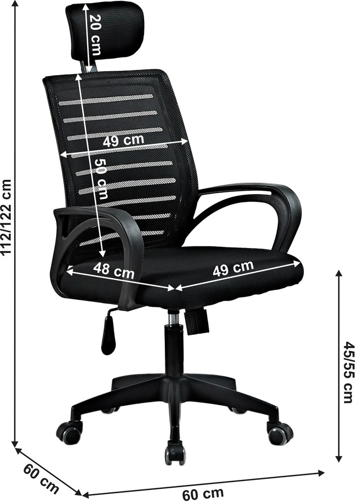 Scaun de birou, negru, TORES