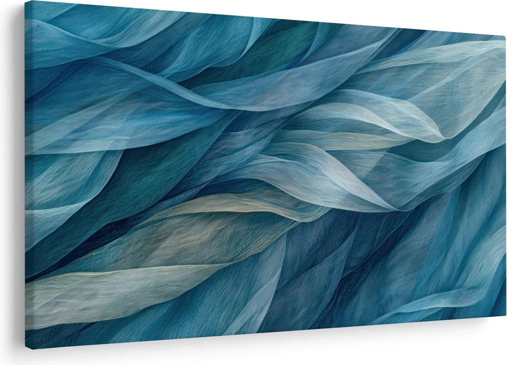 Tablou - Undele albastre și albe (90x60 cm)