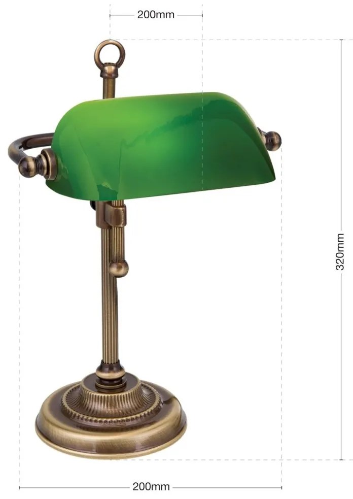 Veioza/Lampa de masa stil clasic HARVARD patina/verde