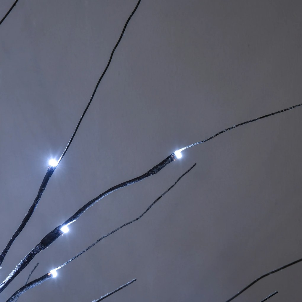 HOMCOM Brad de Crăciun Luminos Tip Mesteacăn, 150 cm, 96 Led-uri, Bază Lată, pentru Interior și Exterior, Maro | Aosom Romania