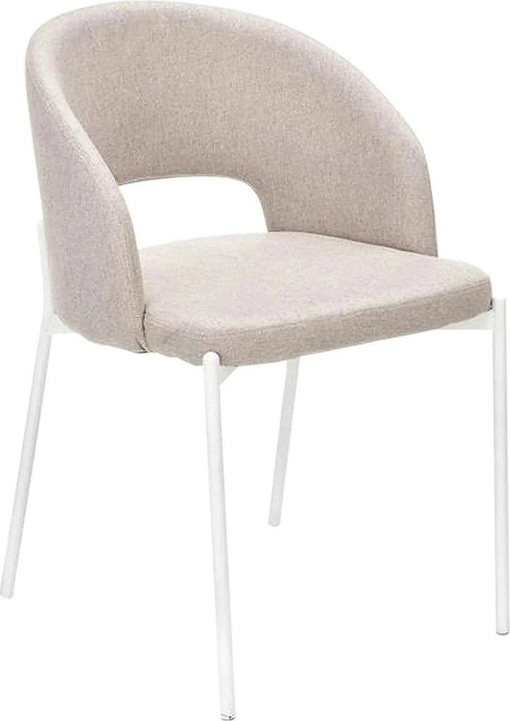 Scaun K486, bej/alb, stofa clasica/metal, 51x57x77 cm