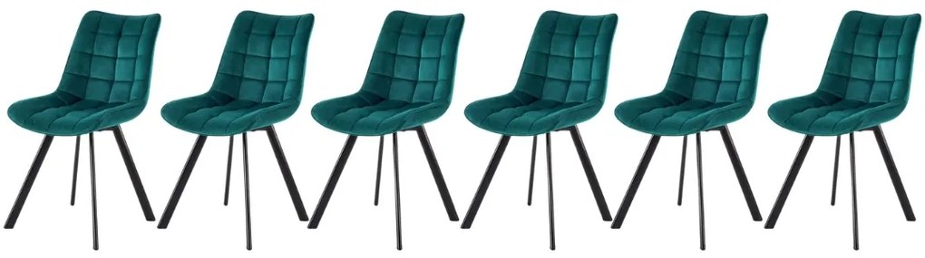 Set 6 scaune K332 velvet turcoaz
