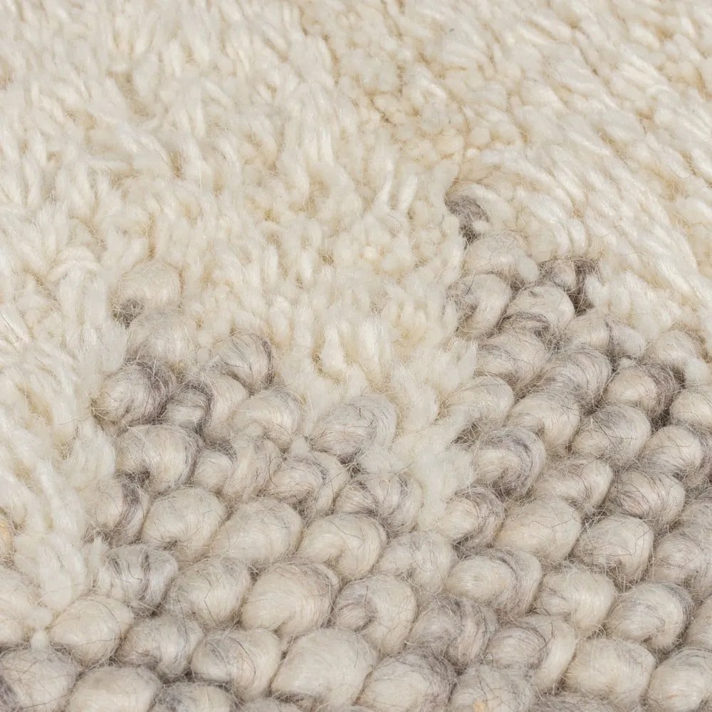 Covor crem țesut manual din amestesc de lână 160x230 cm Minerals Border – Flair Rugs