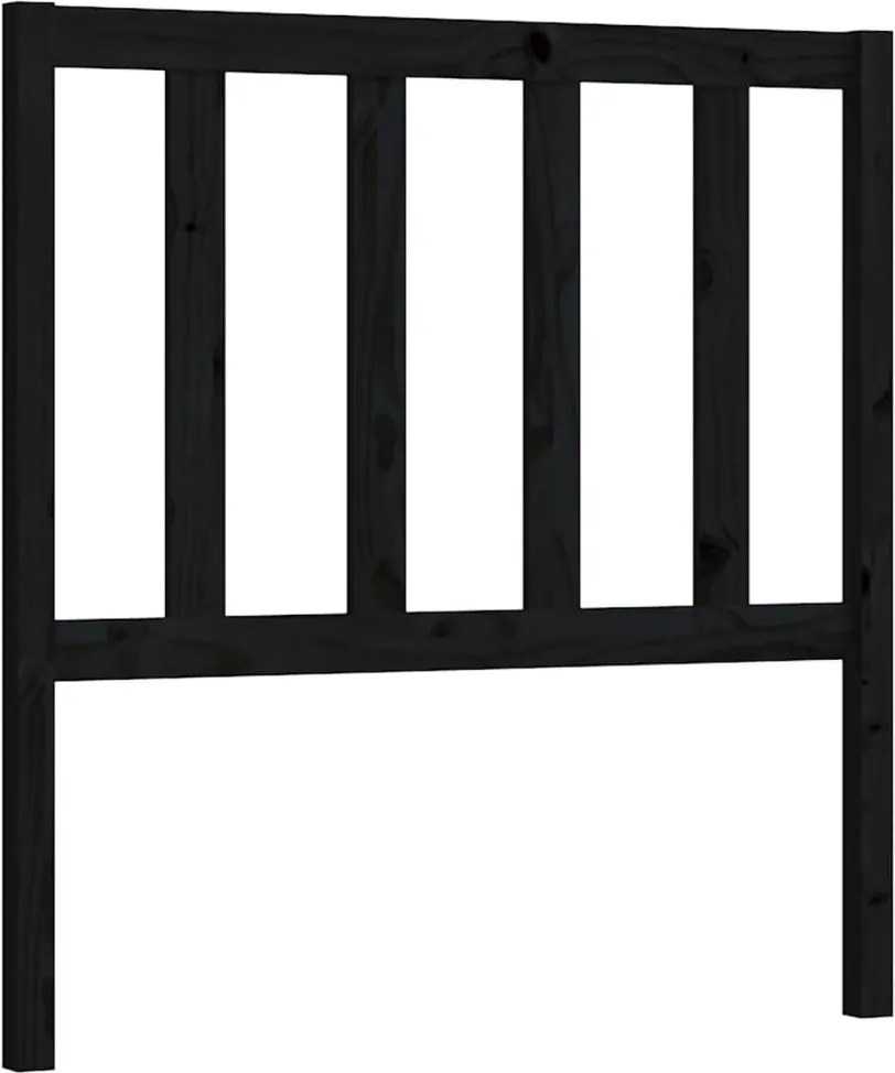 vidaXL Tăblie de pat, negru, 81x4x100 cm, lemn masiv de pin