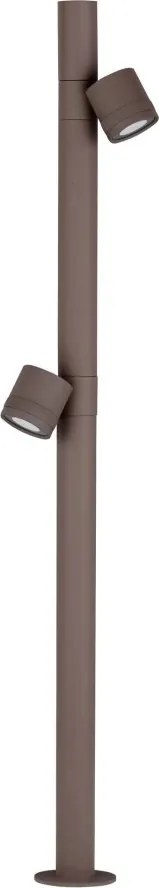 Stalp cu 2 spoturi LED 13W 3000K, IP65 BARIO corten