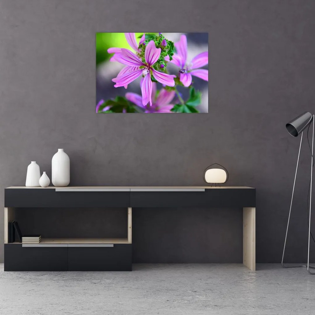 Tablou pe sticlă cu floarea detailat (70x50 cm)