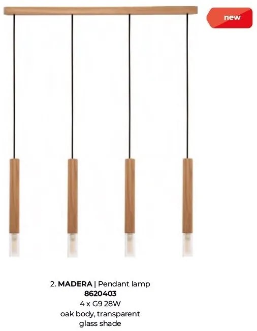 Lustra cu 4 Pendule lemn design natural MADERA