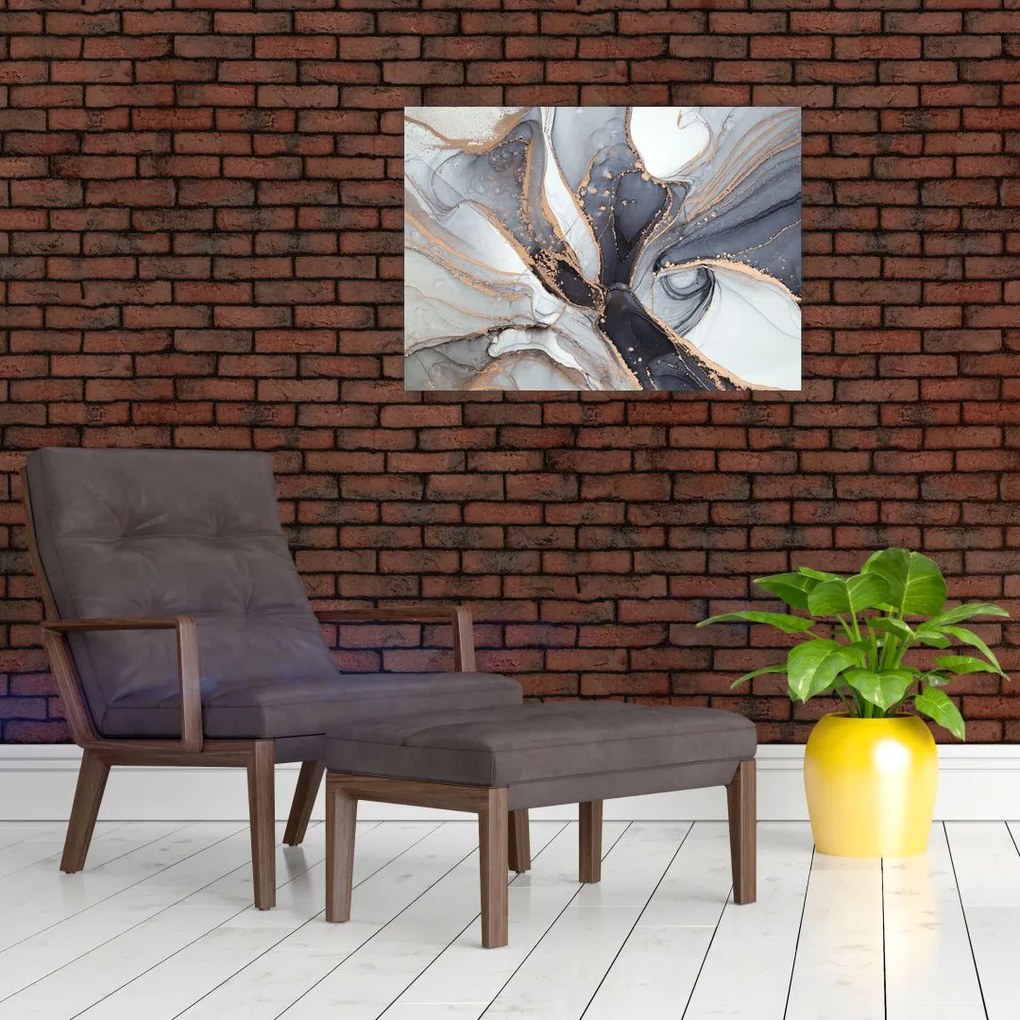 Tablou pe sticlă - Marmură gri (70x50 cm)