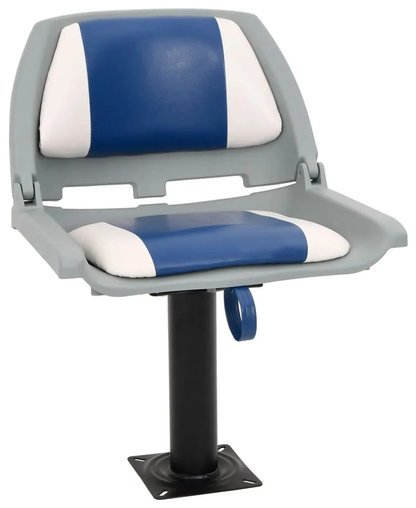 vidaXL Set scaun pliabil pentru barcă, albastru și alb, 48x51x41 cm