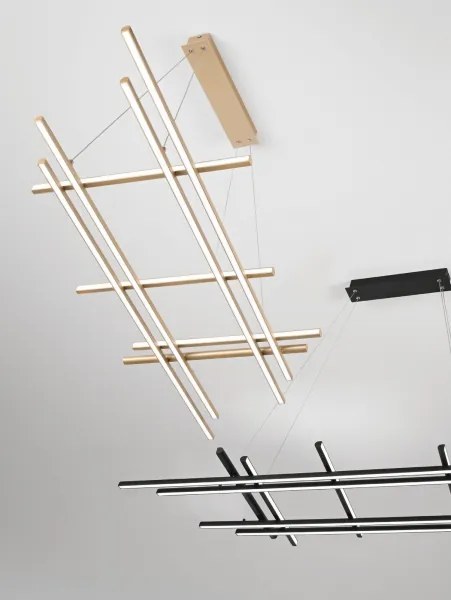 Ondaluce - Lustră LED reglabilă pe cablu MOVIDA LED/114W/230V auriu