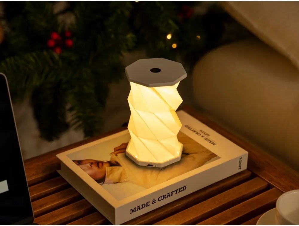 Decorațiune luminoasă albă portabilă cu USB ø 8 cm Twist – Gingko