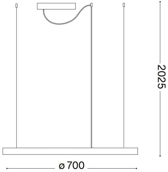 Ideal Lux - Lustră LED suspendată pe cablu ORACLE SLIM, 40 W, 230 V, 3000 K, Ø 70 cm, albă