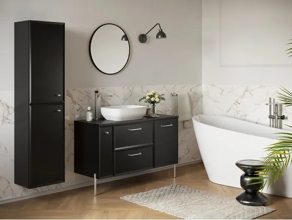 Cersanit S1022-007 - Dulap de baie suspendat MILLE 20x45 cm, negru mat