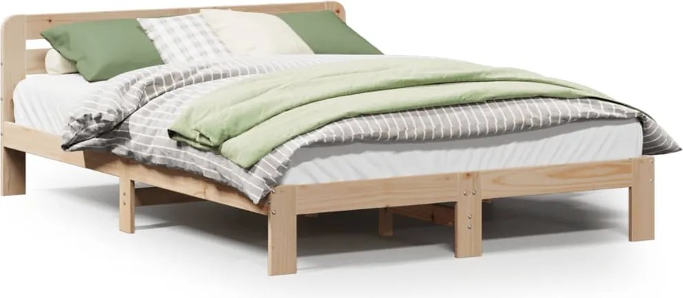 vidaXL Cadru de pat fără saltea, 120x190 cm, lemn masiv pin