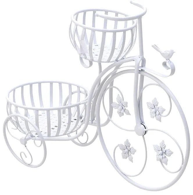 Suport metalic flori alb Bicicleta 60 cm x 24 cm x 47 cm