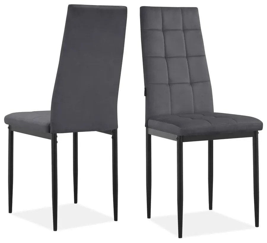 Scaune de dining gri-antracit 2 buc. din catifea Becca – Støraa