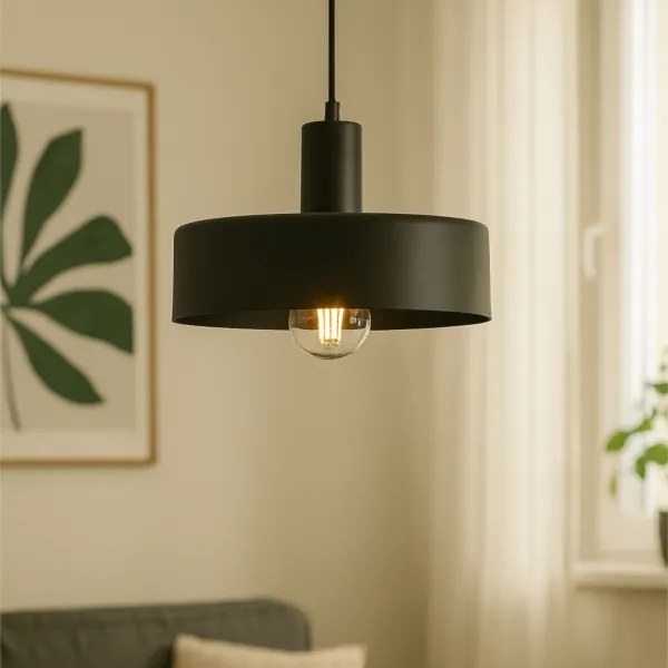 Lustră suspendată pe cablu ARCANE 1xE27/60W/230V neagră