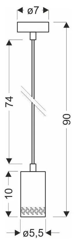 Lustră neagră cu abajur din lemn ø 7 cm Tubo – Candellux Lighting