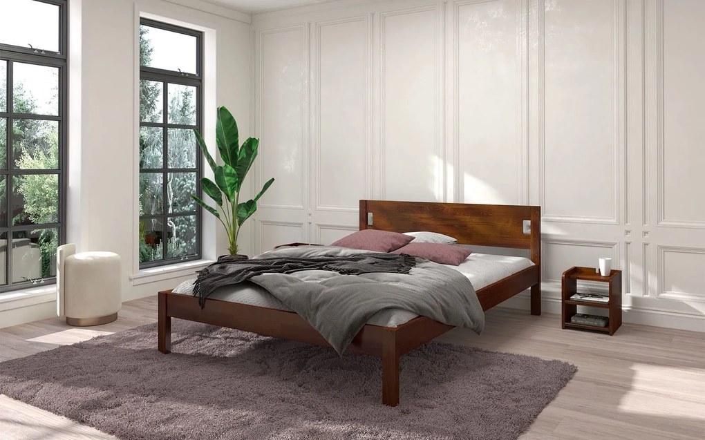 Pat lemn masiv Axel Pin Personalizabil - 140x200, Wenge