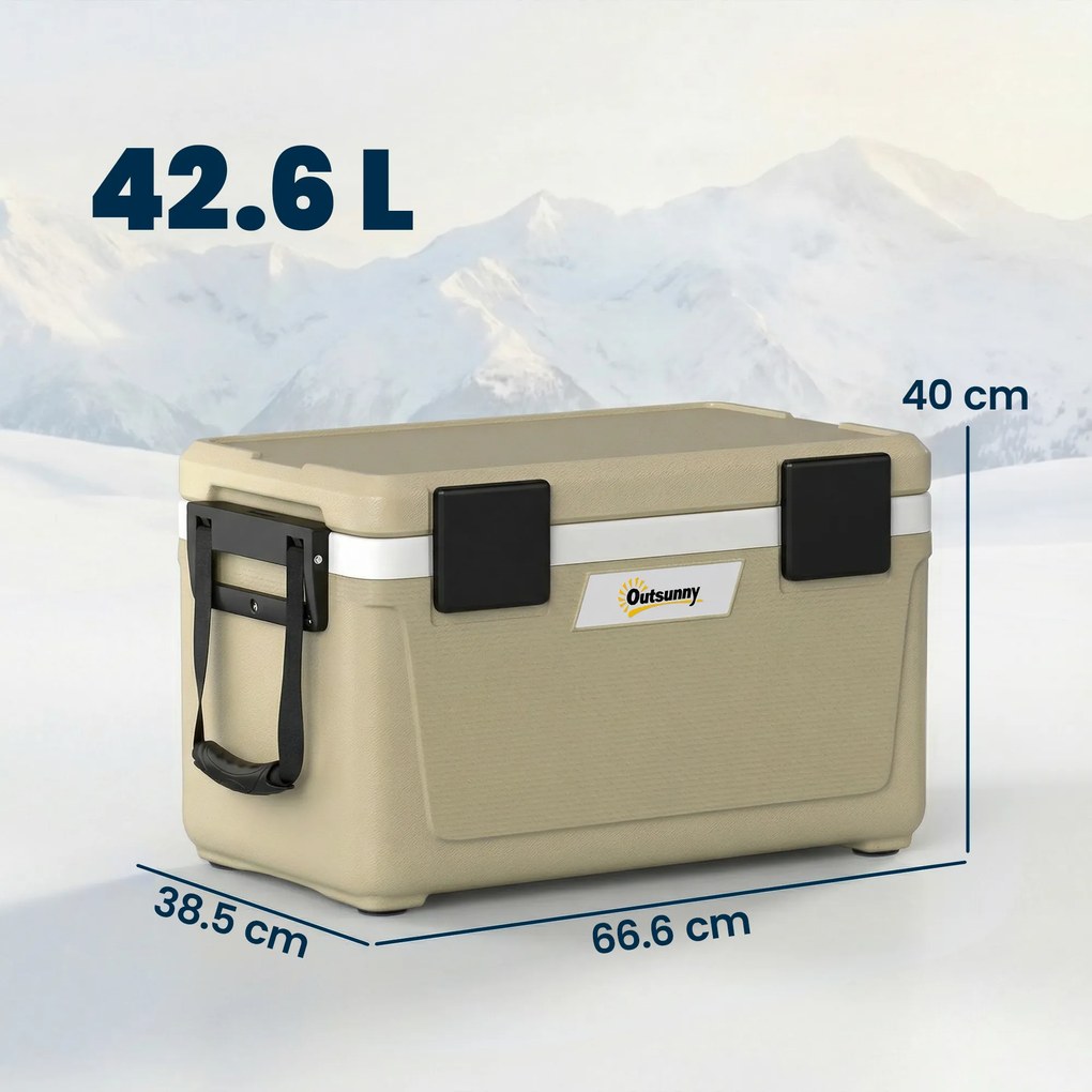 Outsunny cutie frigorifică auto picnic răcitoare portabile frigider băuturi reci călătorie ladă frigorifică congelator rigid bere 40L | Aosom Romania