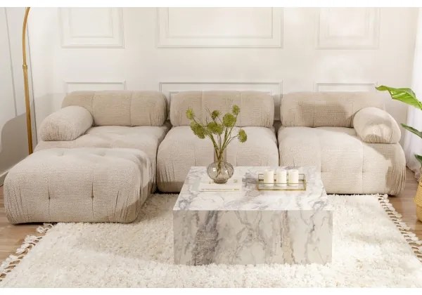 Masă de cafea PRIZMA, 35 x 90 cm, decor marmură