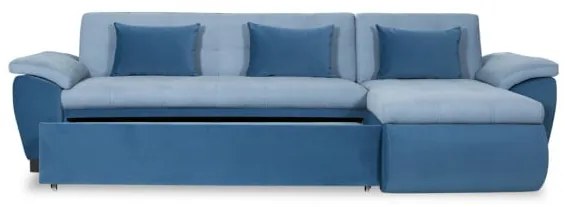 Coltar Extensibil Dreapta Novara, Albastru, 309 x 172 x 90 Cm