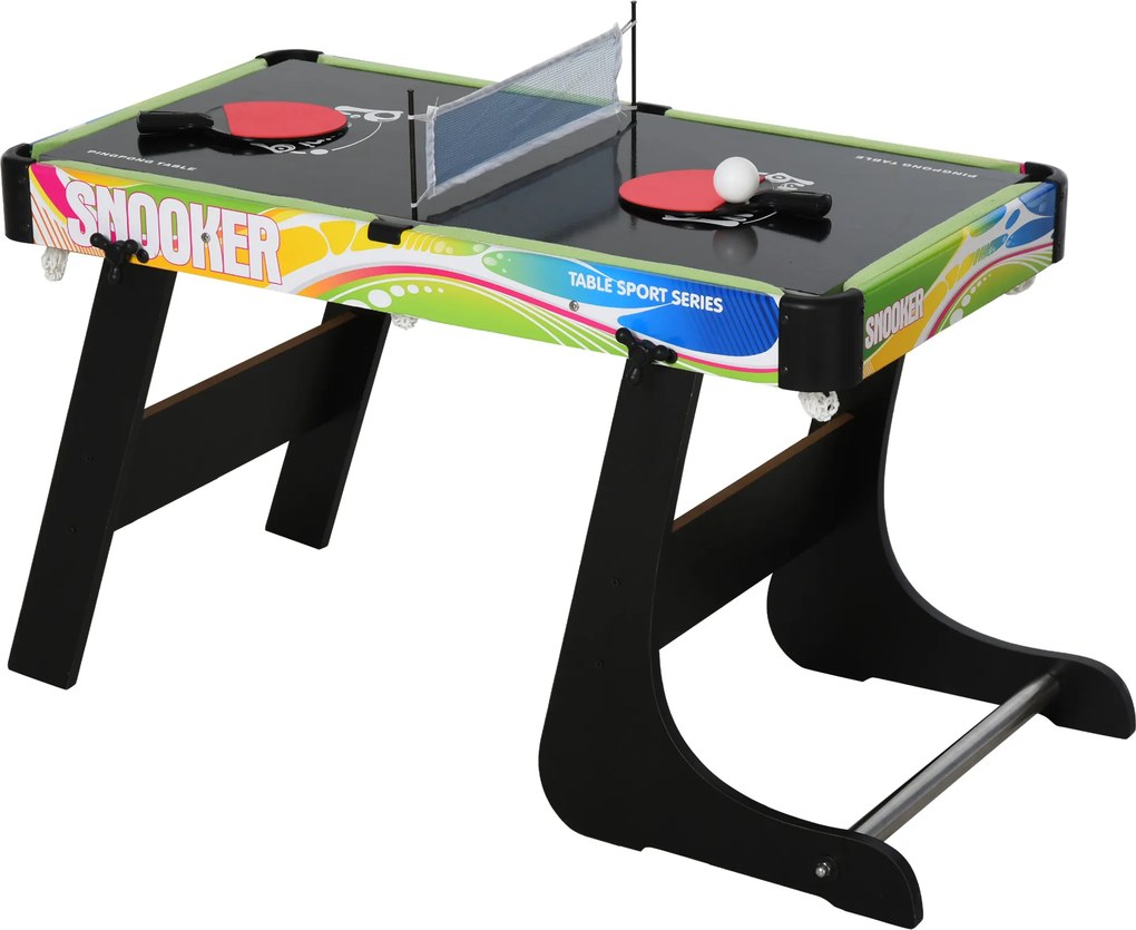 HOMCOM Masă de Joc 4 în 1 pentru Fotbal de Masă, Biliard, Air Hockey și Ping-Pong, 86,5x43,5x64 cm, Multicolor | Aosom Romania