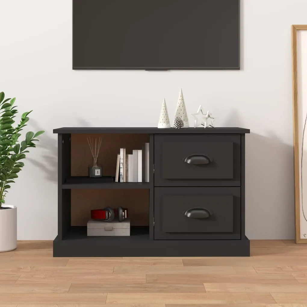 816169 vidaXL Comodă TV, negru, 73x35,5x47,5 cm, lemn prelucrat