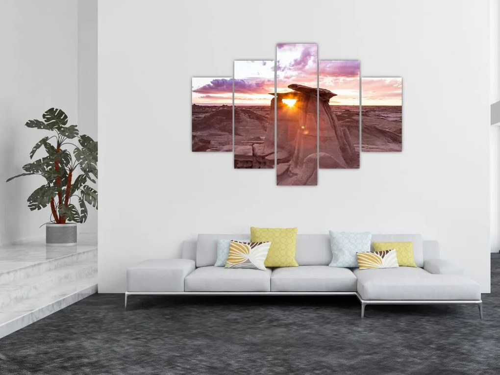 Tablou - Apus de soare în deșert (150x105 cm)