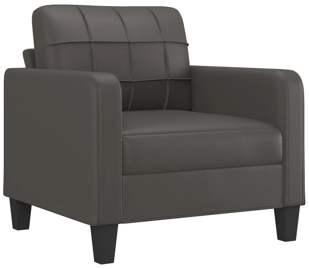 348640 vidaXL Canapea de o persoană, gri, 60 cm, piele ecologică