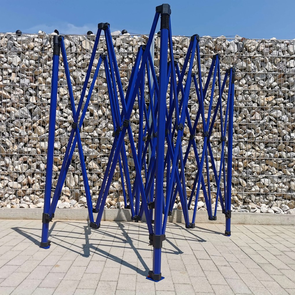 Stan expozițional 3x4,5m (oțel de 45mm) | Montare rapidă, durată lungă de viață - fara 3 pereti - Roșu