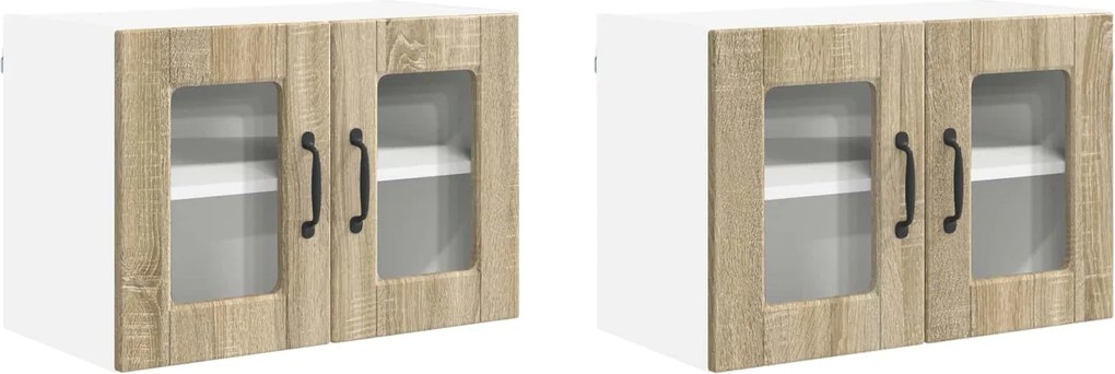 vidaXL Dulap de bucătărie cu raft 2 pcs Stejar Sonoma 60 x 31 x 40 cm