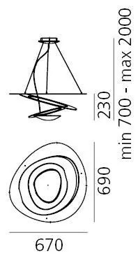 Lustră LED dimabilă pe cablu Artemide 1256110A PIRCE LED/44W/230V 3000K alb