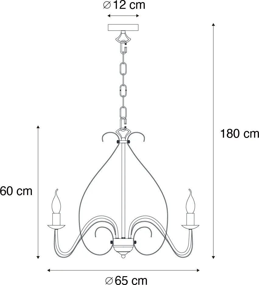 Candelabru inteligent maro ruginiu cu 8 lumini inclusiv Wifi B35 - Giuseppe