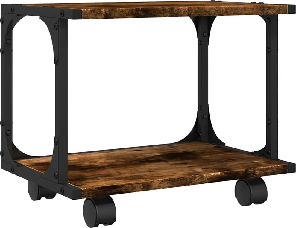 vidaXL Suport imprimantă 2 niveluri stejar fumuriu 41x28x33,5 cm lemn