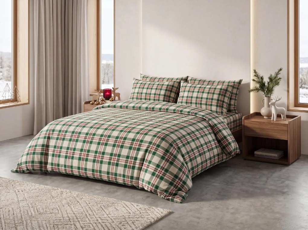 Lenjerie de pat din bumbac WINTER PLAID colorata Dimensiune lenjerie de pat: 70 x 90 cm | 140 x 200 cm