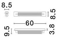 Aplica baie LED, protectie IP44, L-60cm, Negru, Fasko NVL-9236300