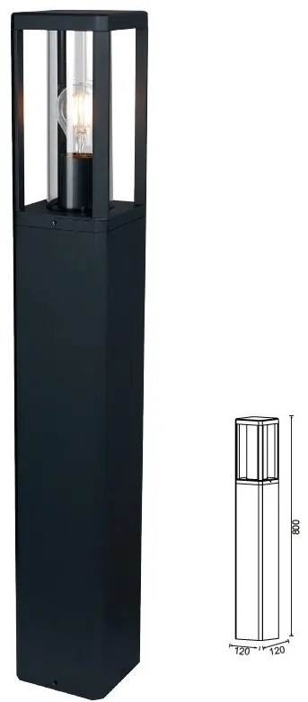Stalp iluminat exterior IP65 NEVADA gri H-80cm, MA-8901