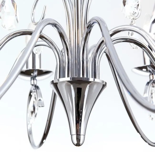 Candelabru 8 brate stil clasic cu cristale K9 Alessia crom