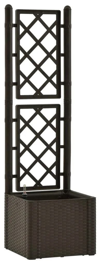 Strat inaltat gradina cu spalier si sistem automat udare, maro 1, Mocca, 43 x 43 x 142 cm, 43 x 43 x 142 cm