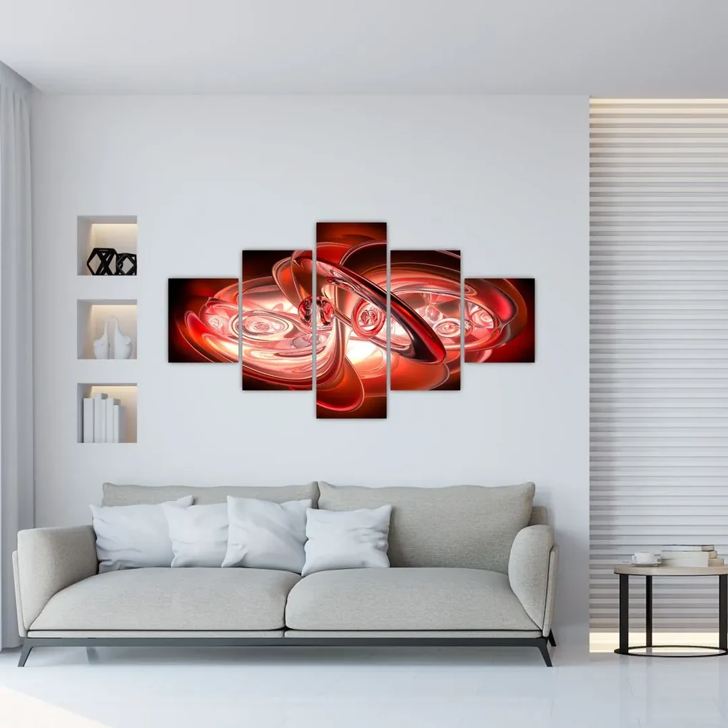 Tablou - forme roșii (125x70 cm), în 40 de alte dimensiuni noi