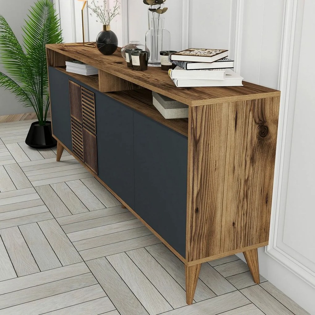 Dulap Milan 2 Walnut and Anthracite