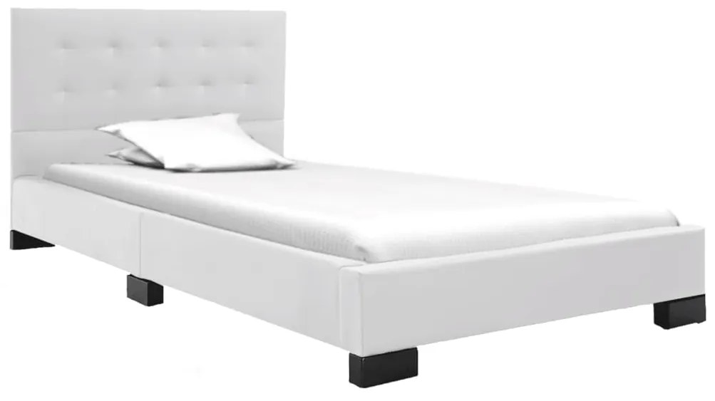 280633 vidaXL Cadru de pat, alb, 120 x 200 cm, piele artificială