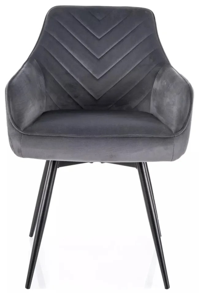 Scaun rotativ Servio velvet gri/negru Blu14