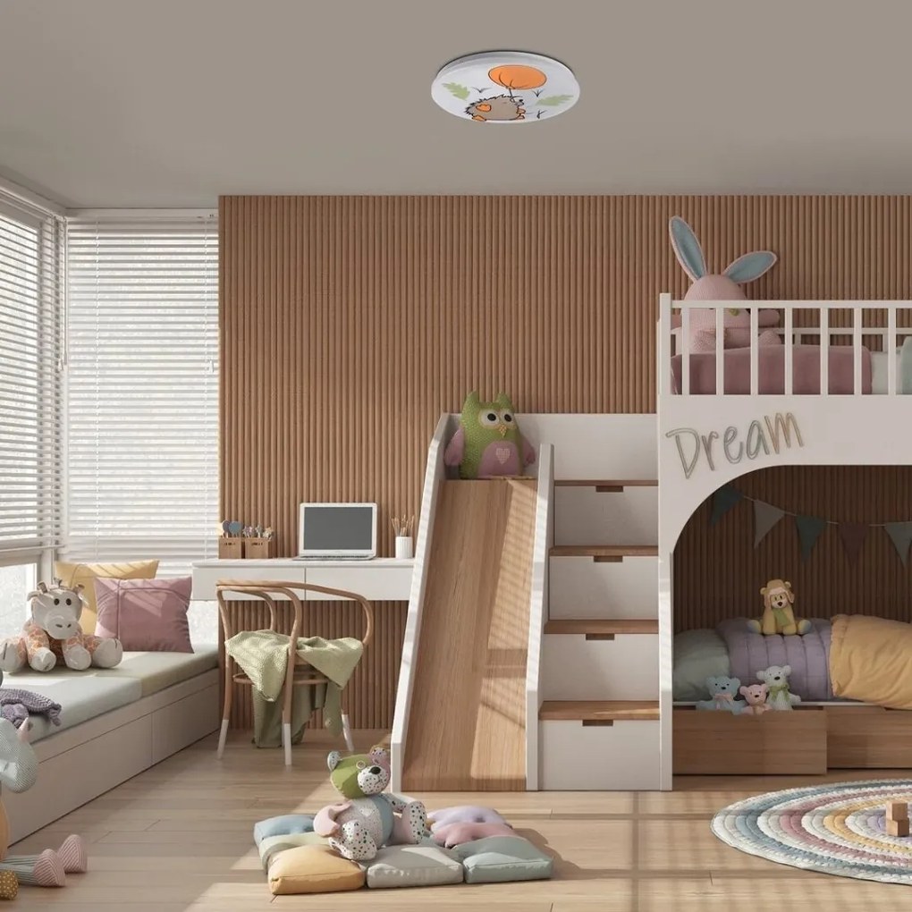 Aplica camera copii motiv arici si balon Hedgy LED