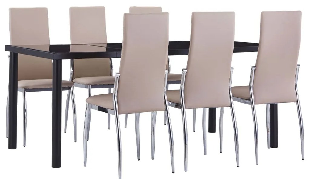 Set mobilier de bucatarie 7 piese cappuccino piele ecologica Cappuccino, 7