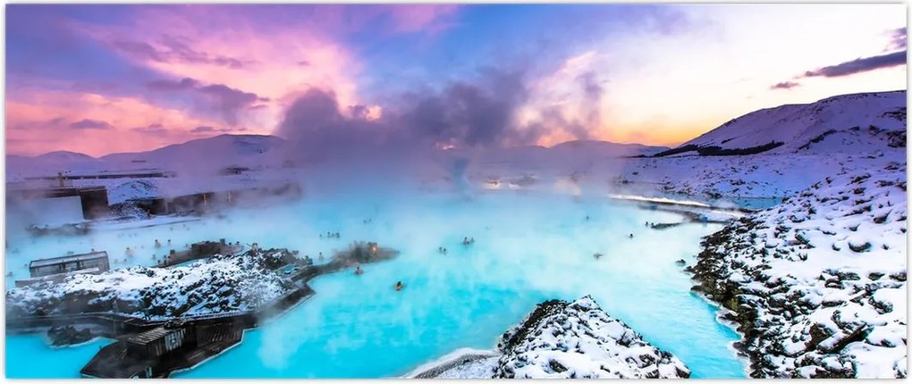 Tablou - Laguna albastră din Islanda (120x50 cm)