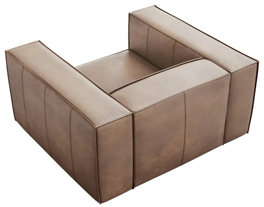 Fotoliu maro deschis cu tapițerie din piele Madame – Windsor & Co Sofas